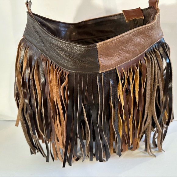 Handbags - Multi colored, Brown and Tan Fringe Leather Bag